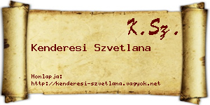 Kenderesi Szvetlana névjegykártya